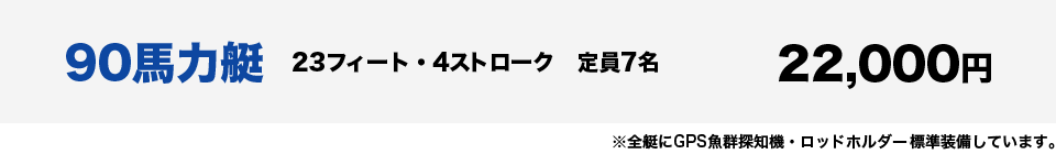 90馬力艇、22000円