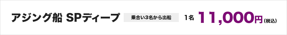 アジング船SPディープ※乗合い3名から出船　1名11,000円